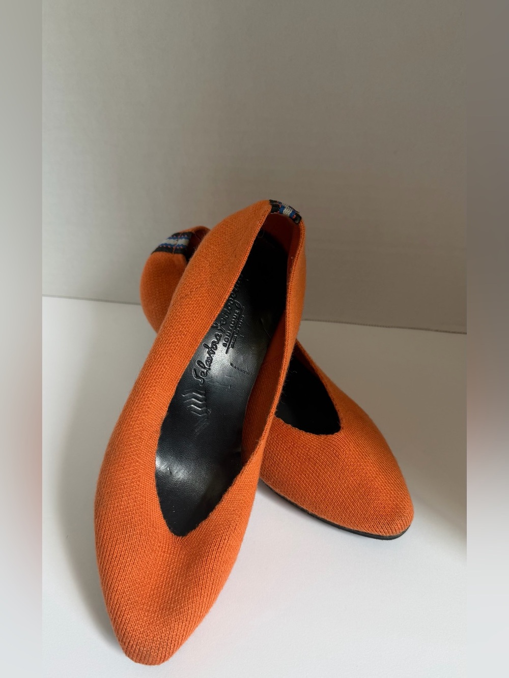 Salvatorre Ferragamo Orange Slip-On Women's Flats